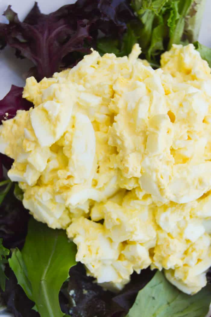 Classic Egg Salad on mixed greens