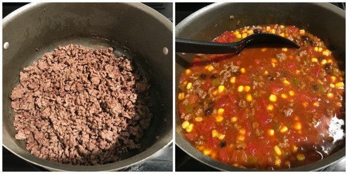 taco soup process pictures