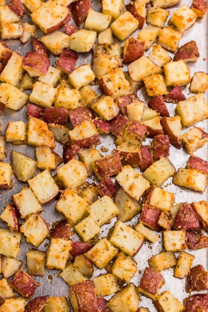 finishes roasted parmesan potatoes
