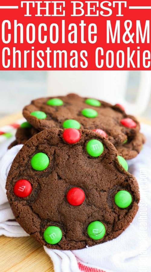 Chocolate M&M Christmas Cookie
