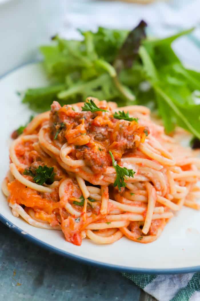 Spaghetti Casserole on a plate