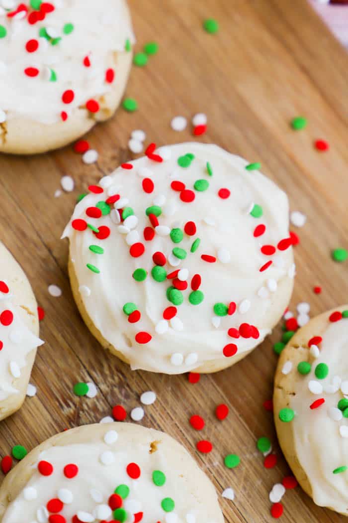 Christmas Sugar Cookies with red and green sprinkles