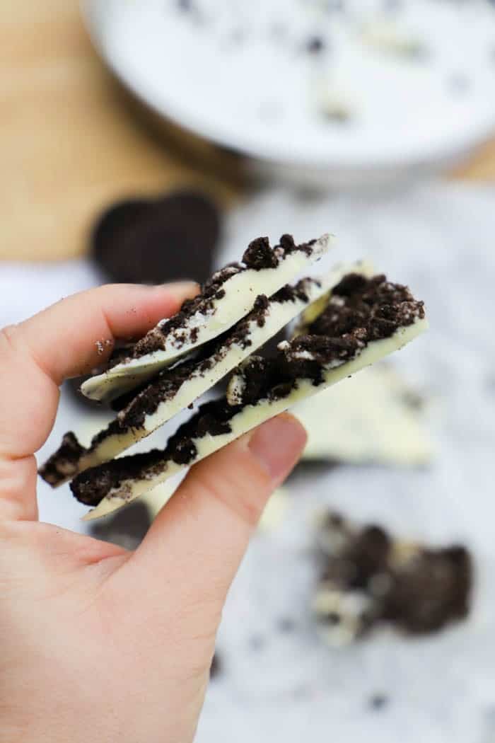 Oreo Bark in my hand