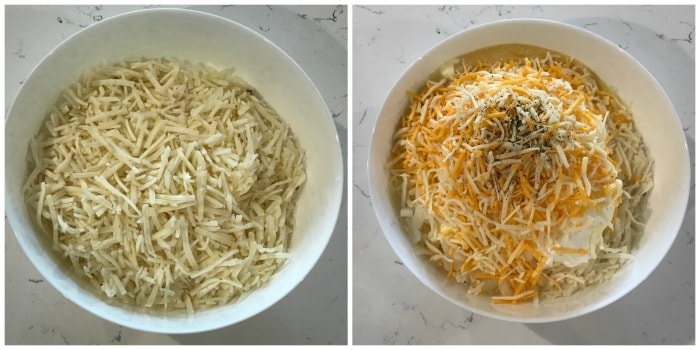 adding all ingredients to the mixing bowl