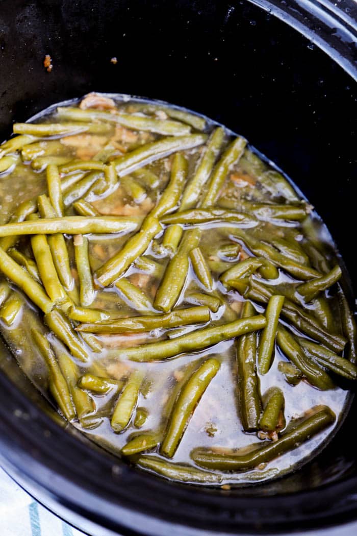 Green Beans in the slow cooker