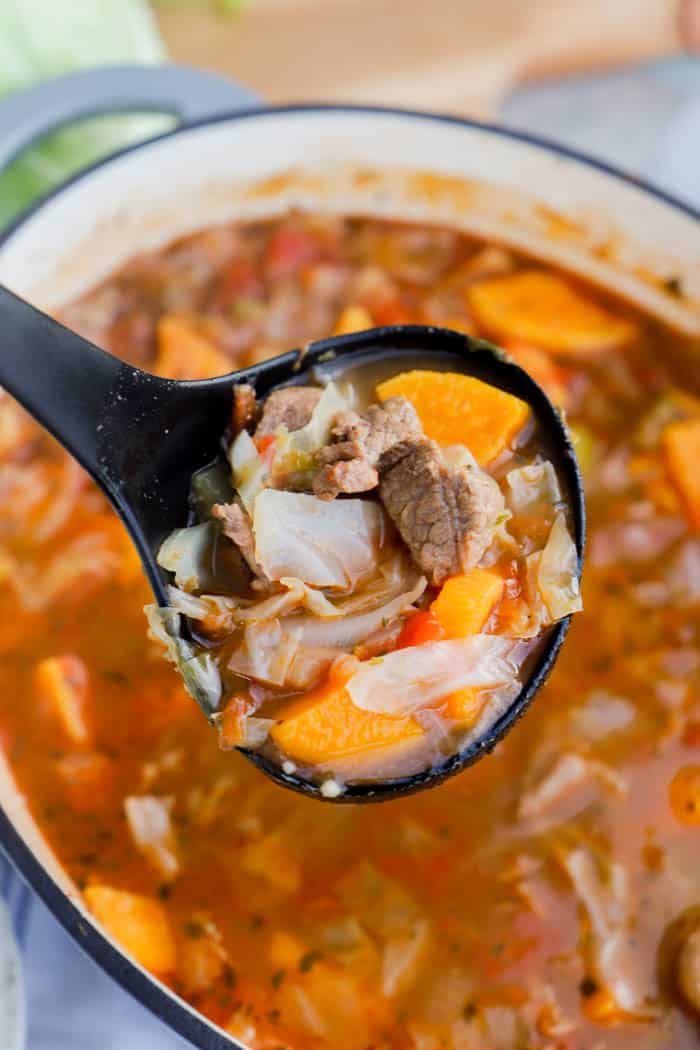 Sweet Potato Beef Stew in a spoon