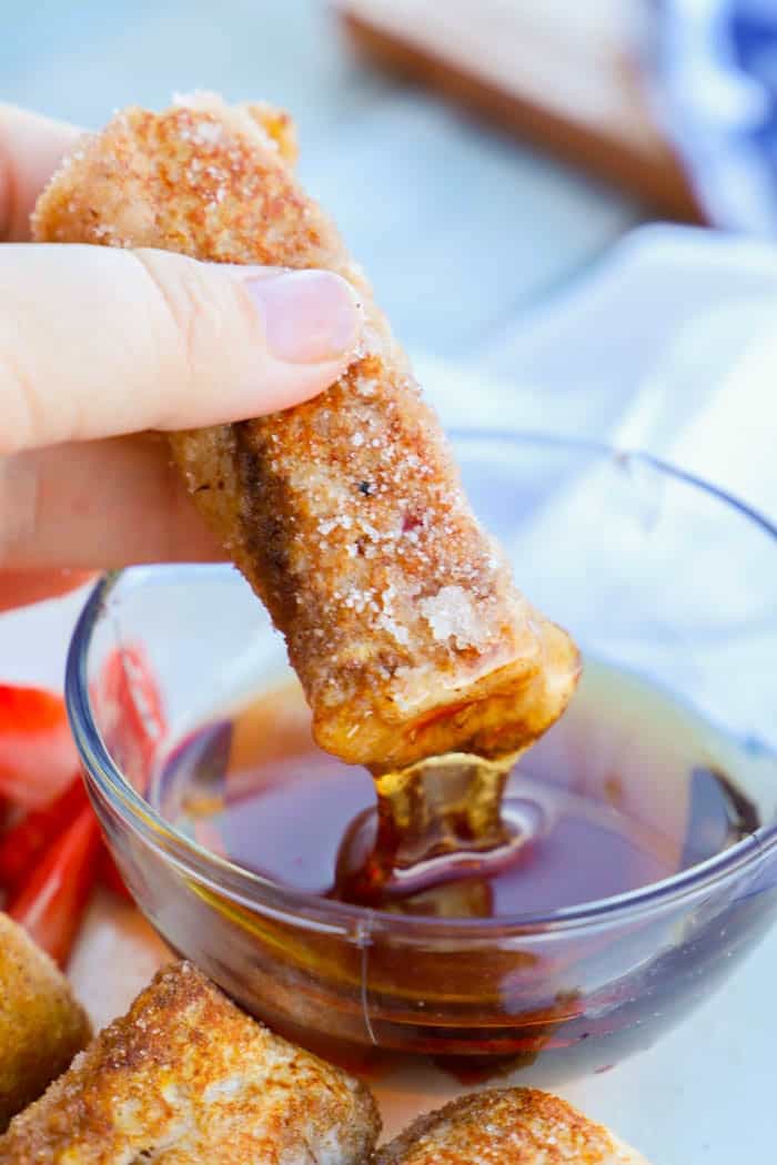 Strawberry Stuffed French Toast Roll-Ups