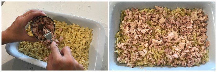 process picture adding tune to the cooked noodles