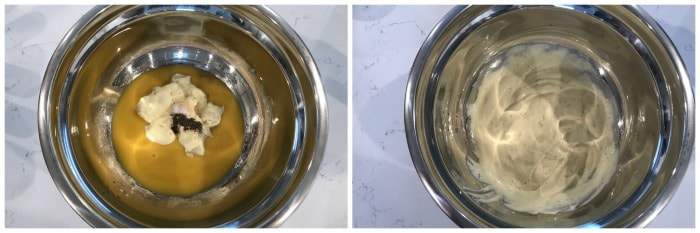 mixing creamy ingredients