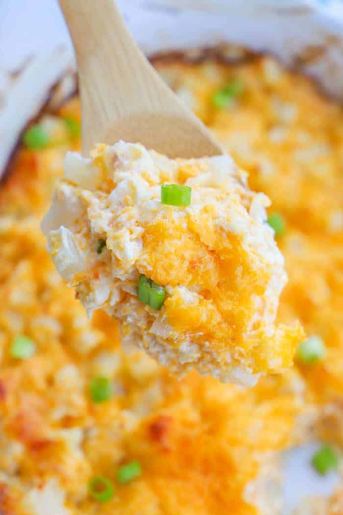 Cheesy Ranch Potato Casserole in a spoon
