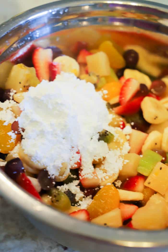 Fruit Salad with powdered sugar