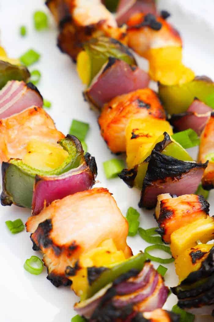 Close up photo of Hawaiian Chicken Kabobs