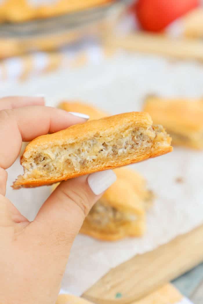 holding a 3 Ingredient Sausage Breakfast Bites