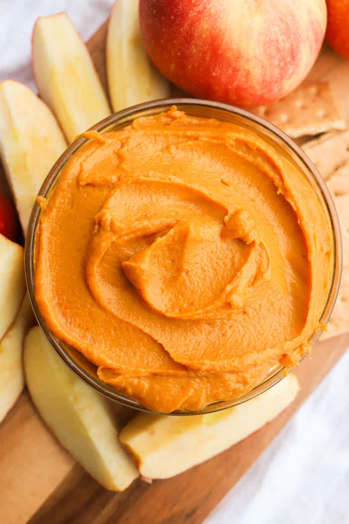 top view image of Peanut Butter Pumpkin Pie Dip 