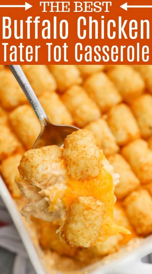 Buffalo Chicken Tater Tot Casserole