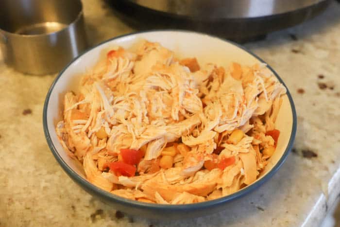 shredded chicken Slow Cooker Chicken Taco Soup