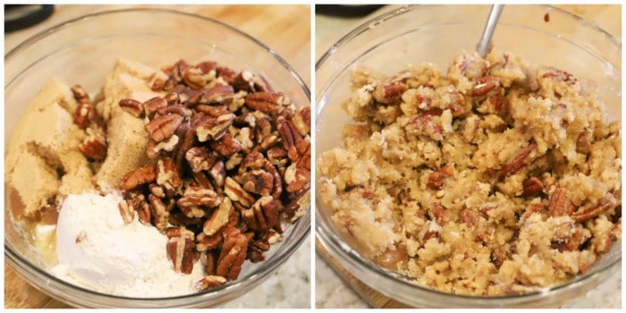 making Sweet Potato Casserole topping