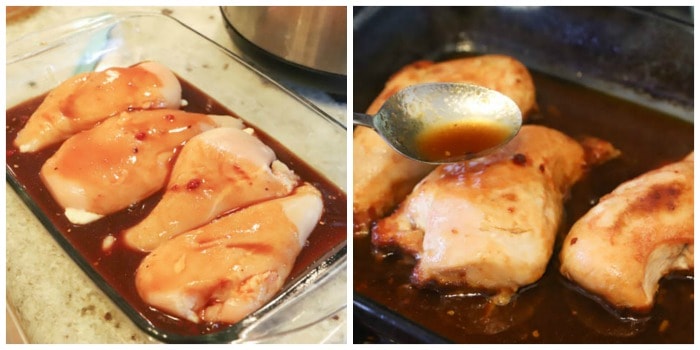 sauce on top of chicken for Honey Soy Chicken