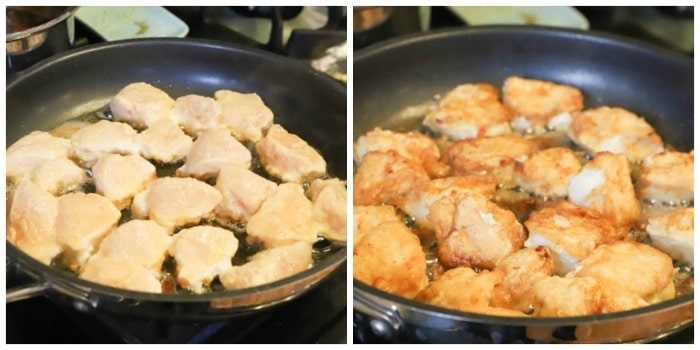 cooking chicken in a skillet