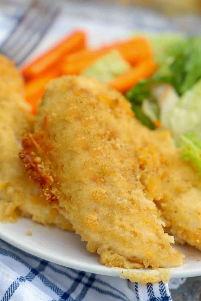 family dinner Cheesy Ranch Chicken Tenders on a plate
