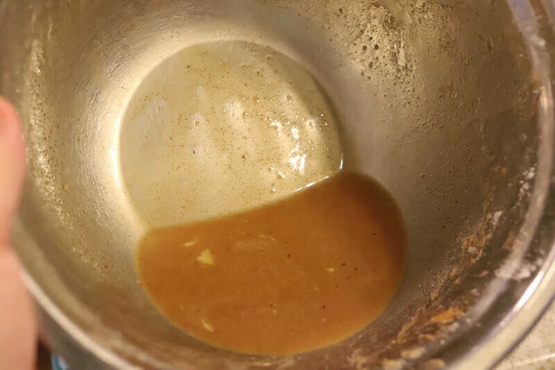 leftover juice in a mixing bowl