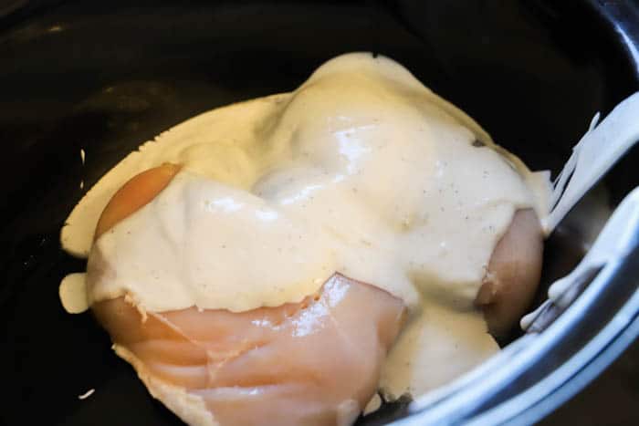 chicken and ranch in the slow cooker