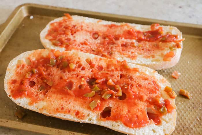 French bread with salsa