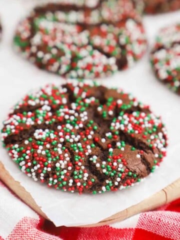 Chocolate Christmas Sprinkle Cookies