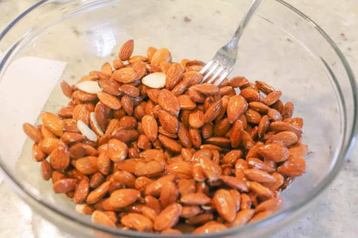 almonds in a bowl for mixing