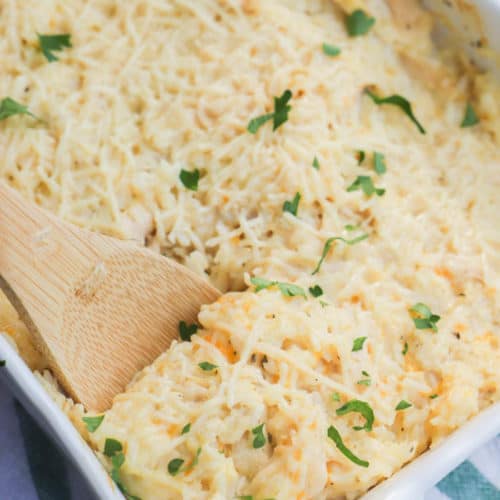 Parmesan Chicken and Rice Casserole dinner