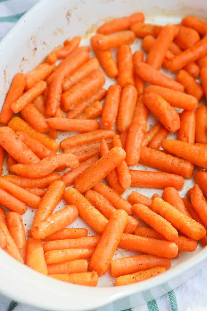 Roasted Carrots Honey in a white dish