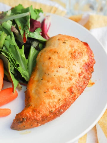 Slow Cooker Italian Chicken on a white plate