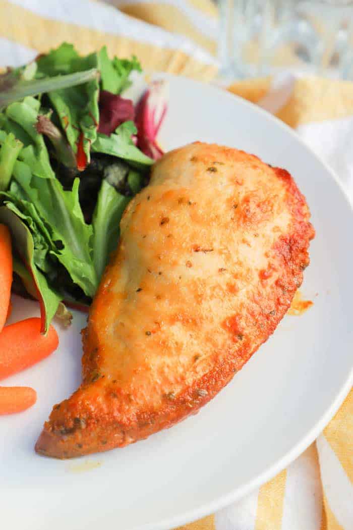 Slow Cooker Italian Chicken on a white plate
