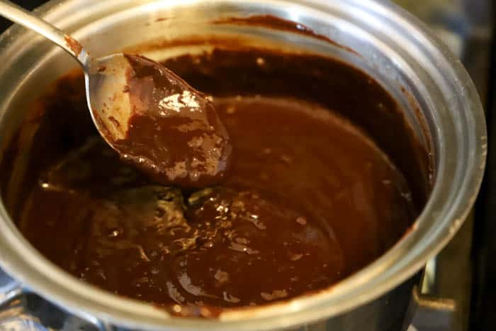 making chocolate sauce