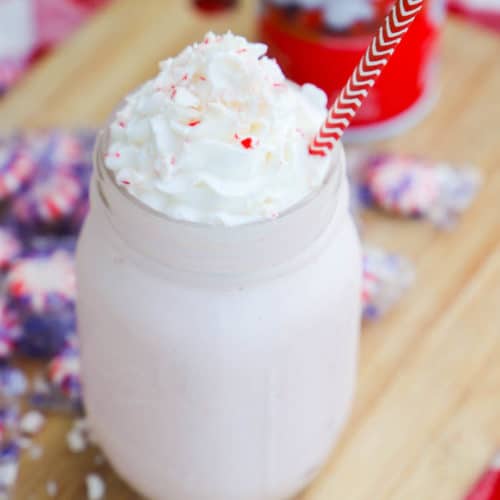 Peppermint Milkshake with whipped cream and peppermint