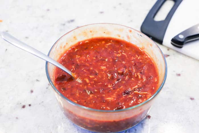 ingredients for sauce in a bowl