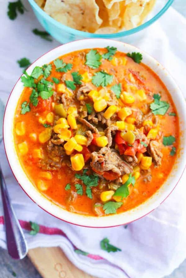beef nacho soup