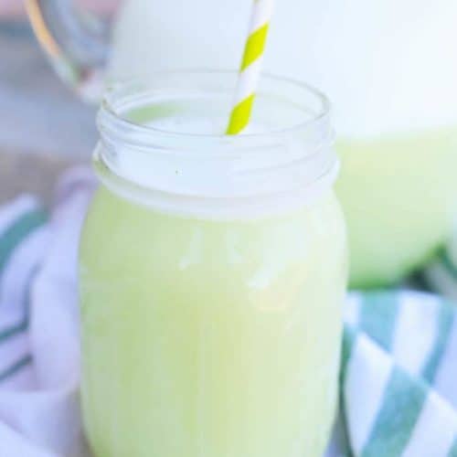 Green Party Punch in Mason jar