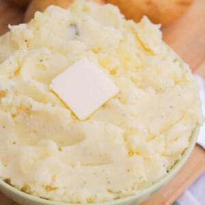 Sour Cream and Ranch Mashed Potatoes in a green bowl