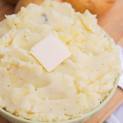 Sour Cream and Ranch Mashed Potatoes in a green bowl