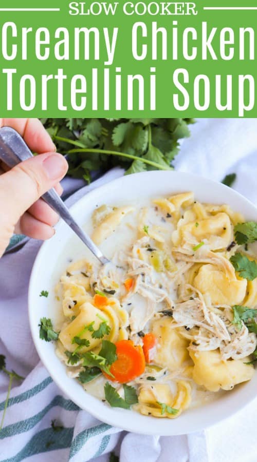 Slow Cooker Creamy Chicken Tortellini Soup