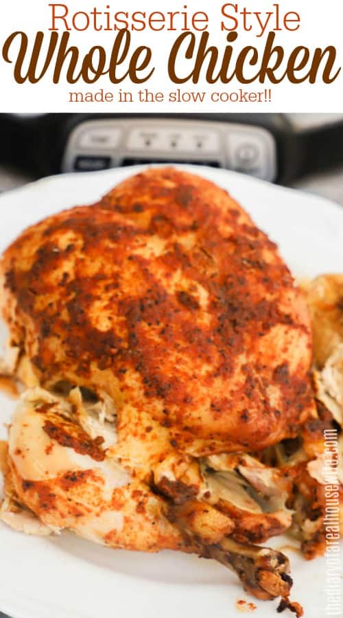 Easy whole chicken made in the slow cooker