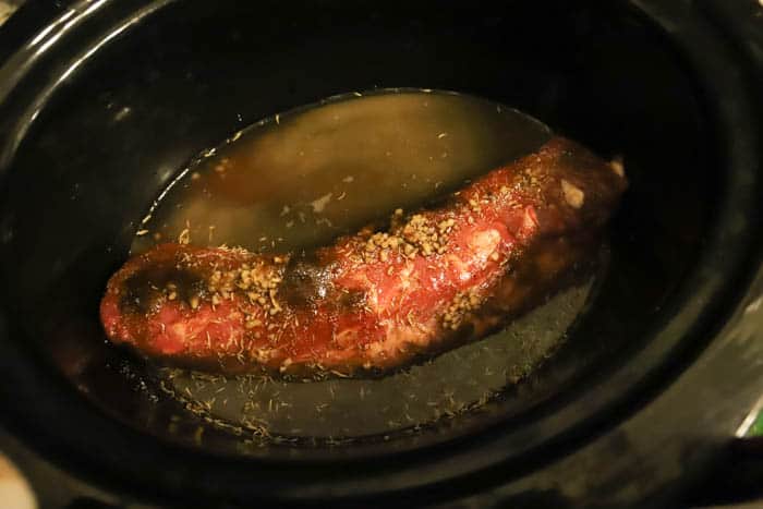 Balsamic and Brown Sugar Pork Tenderloin in the slow cooker