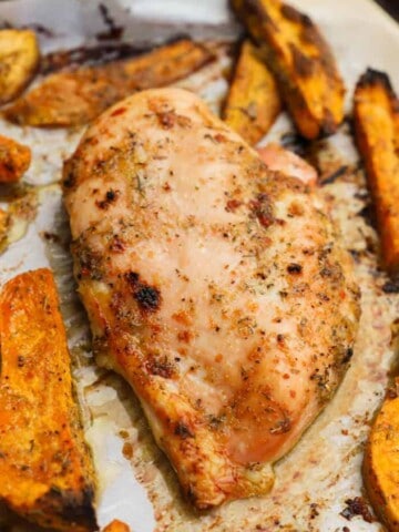 One Pan Chicken and Sweet Potato Bake