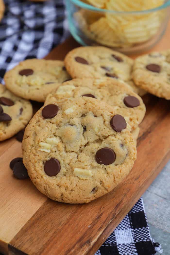 Sweet and Salty Cookies close up with a napkin