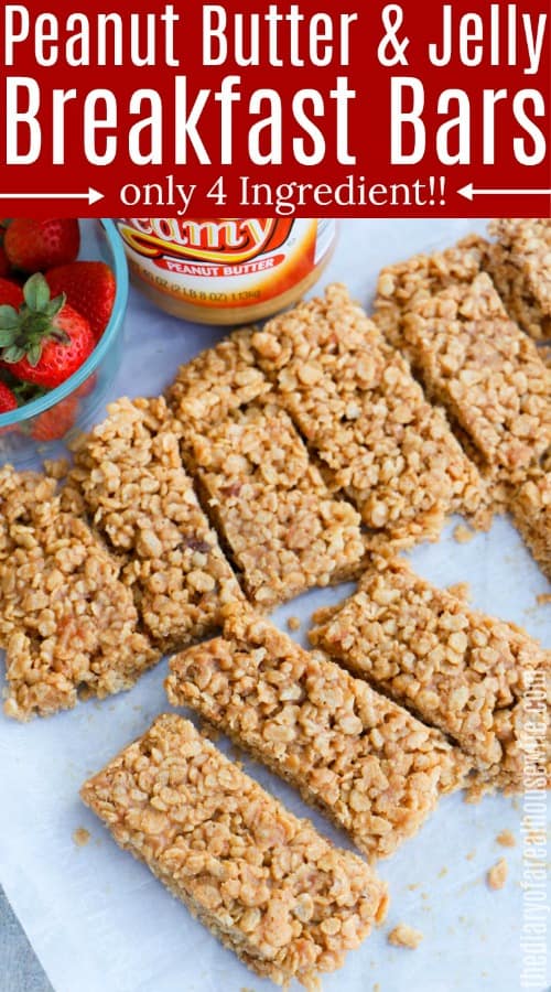 Peanut Butter and Jelly Rice Krispies Breakfast Bar