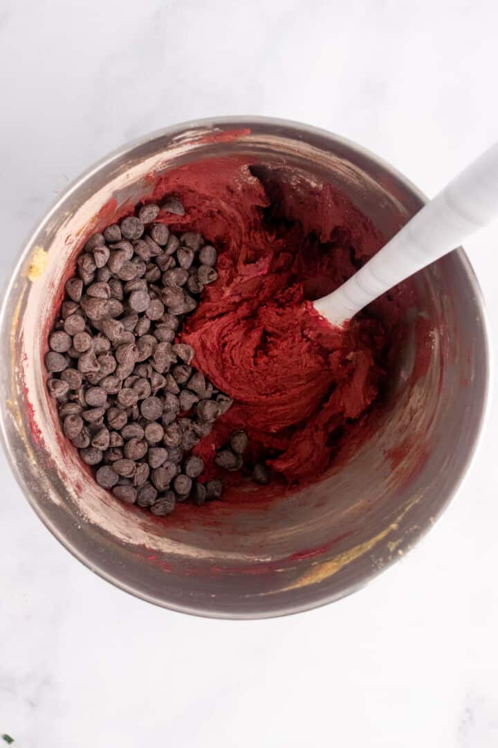 folding in chocolate chips