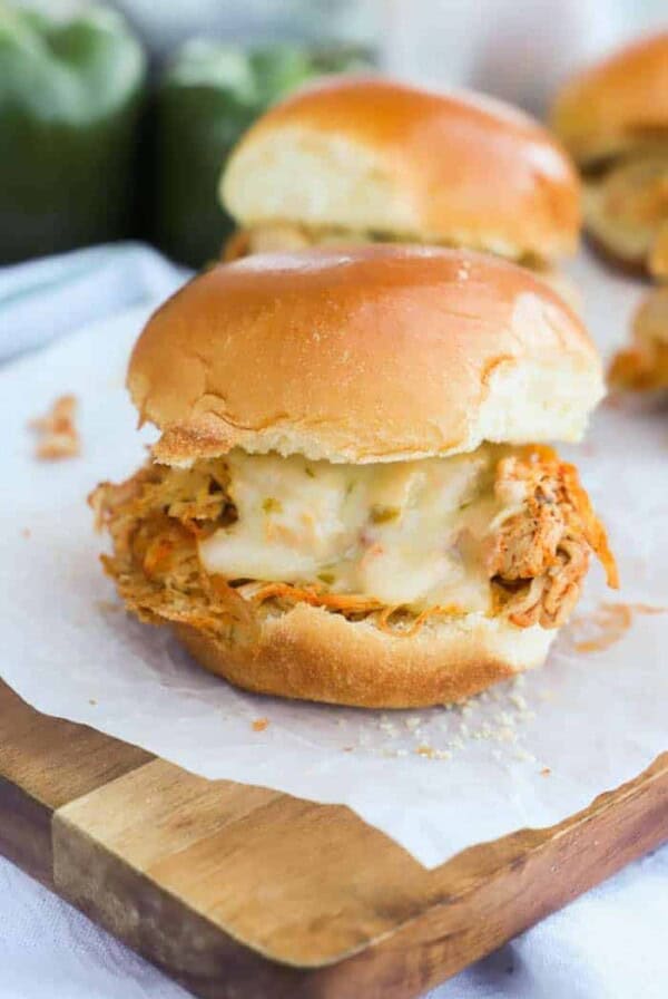 sliders on a wooden board