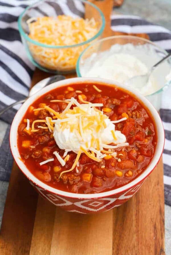 chili in bowl