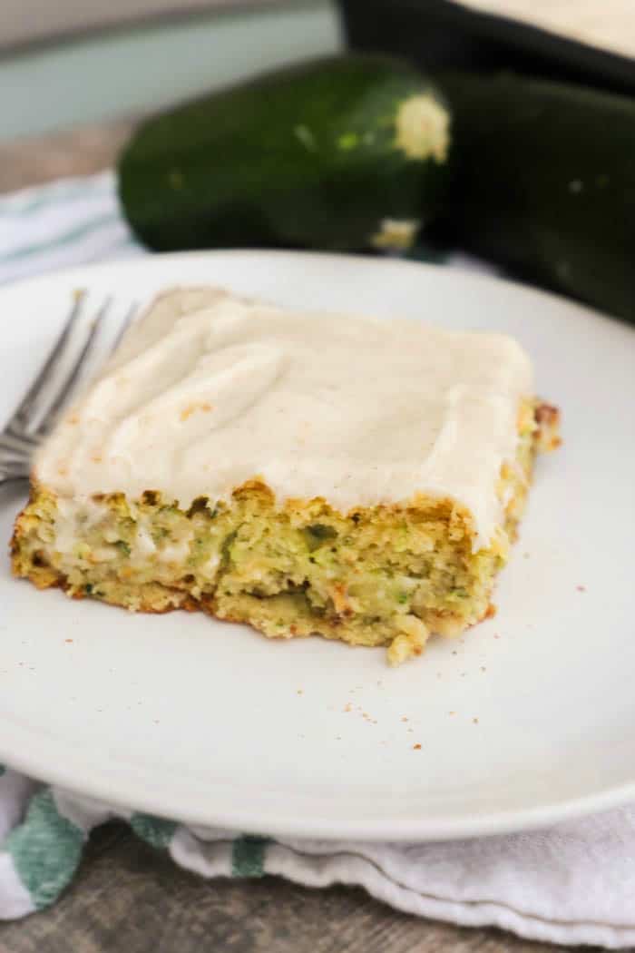 Zucchini Cake on a white plate